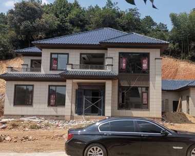 株洲市宾总二层新中式别墅建筑施工案例图欣赏
