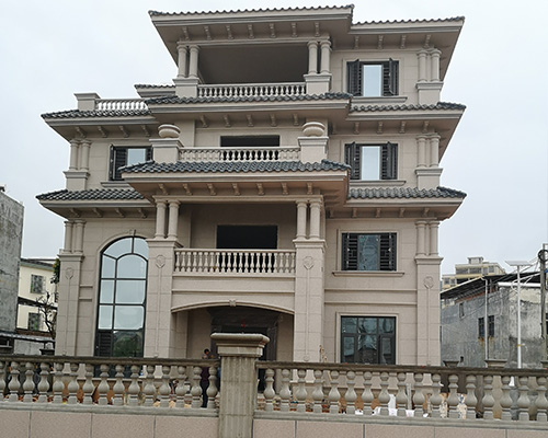 广东河源市紫金县陈家私人订制四层别墅施工完成实景效果