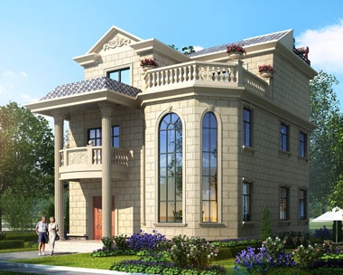 永云别墅AT1643新农村自建房两间三层小别墅设计图纸9.8mx11.5m