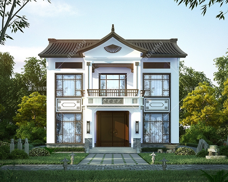 【永云出品】清雅贤居1#款/新中式带阁楼传承经典别墅设计全套图纸12mX9.8m