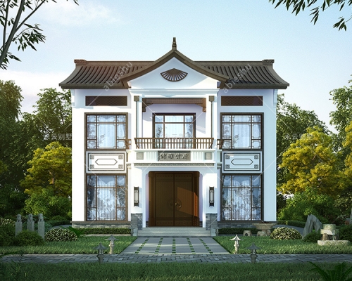 【永云出品】清雅贤居1#款/新中式带阁楼传承经典别墅设计全套图纸12mX9.8m