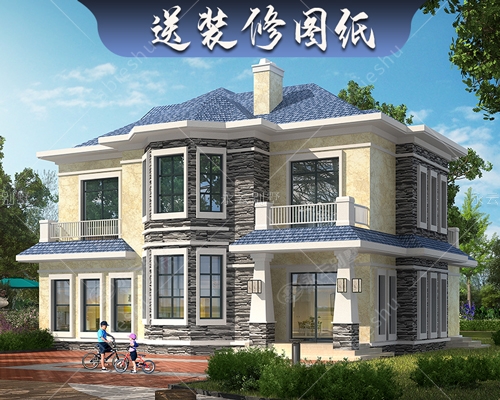 轻奢简欧二层农村自建小别墅158平户型洋房全套设计施工图纸2837