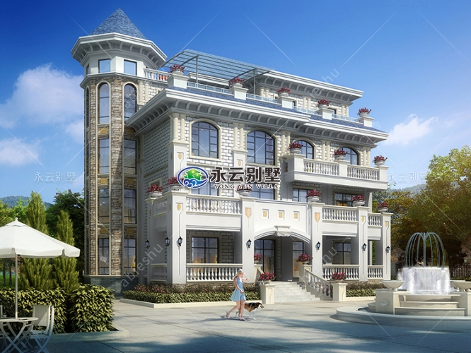 【实地设计】新邵四层欧式风格/大露台/空中泳池/豪华型别墅设计案例